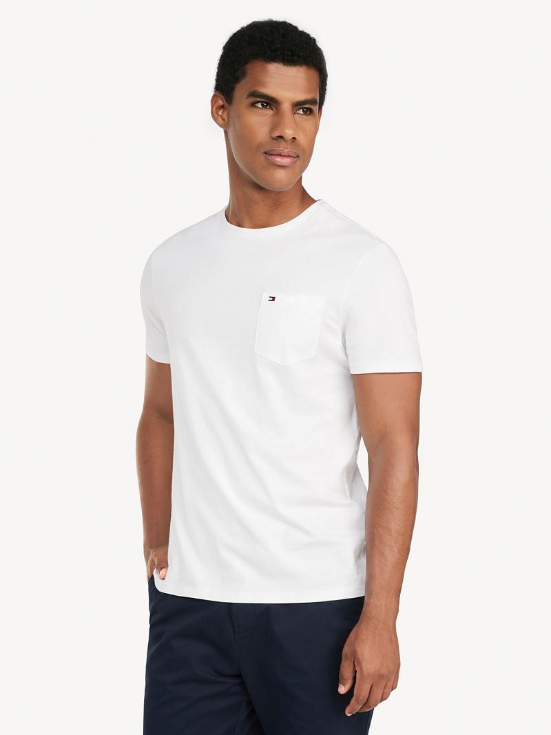 Férfi Tommy Hilfiger Essential classic pocket Póló Fehér | HU 810OKI